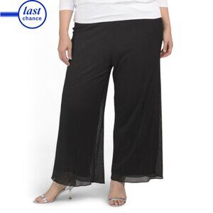 ALEX EVENINGS Black Plus Glitter Pants
